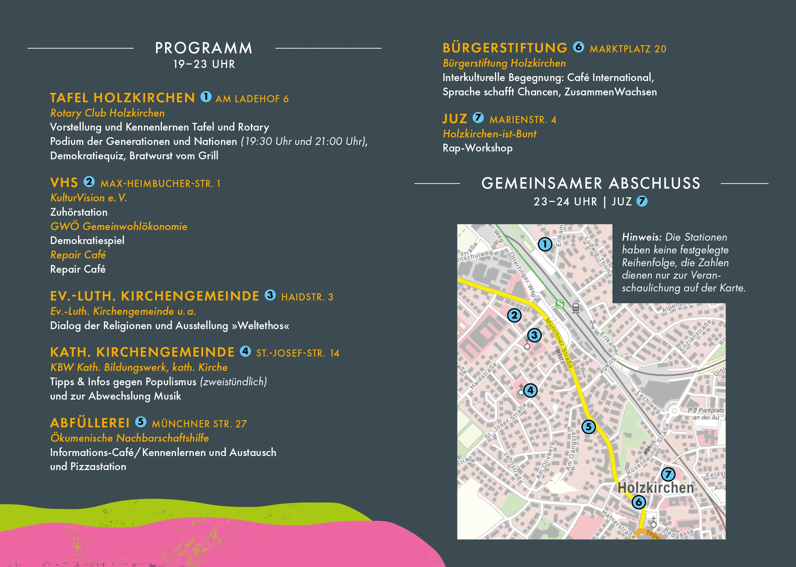 Lange Nacht der Demokratie - 02. Oktober 19 - 24 Uhr - Programmübersicht mit Karte